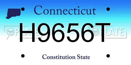 H9656T Connecticut License Plate