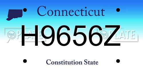 H9656Z Connecticut License Plate