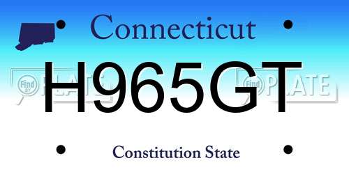 H965GT Connecticut License Plate
