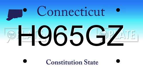 H965GZ Connecticut License Plate