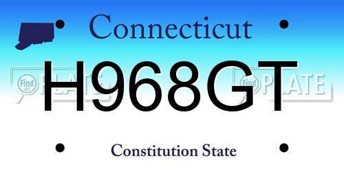 H968GT Connecticut License Plate