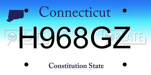H968GZ Connecticut License Plate