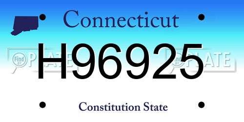 H96925 Connecticut License Plate