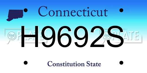 H9692S Connecticut License Plate