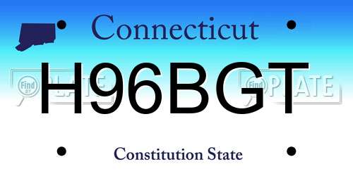 H96BGT Connecticut License Plate