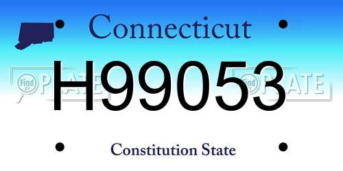 H99053 Connecticut License Plate