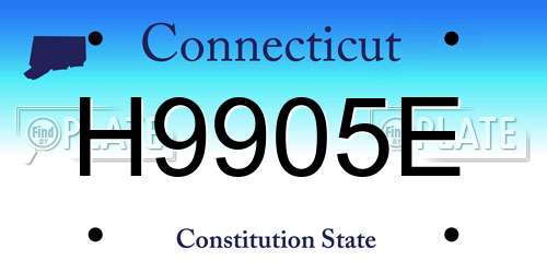 H9905E Connecticut License Plate