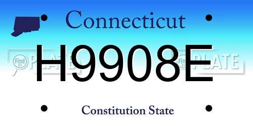H9908E Connecticut License Plate