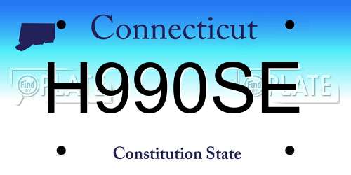 H990SE Connecticut License Plate