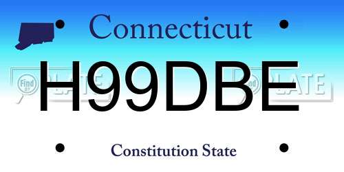 H99DBE Connecticut License Plate