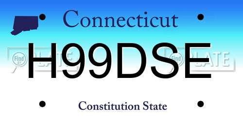 H99DSE Connecticut License Plate