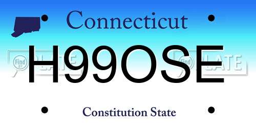 H99OSE Connecticut License Plate