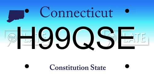 H99QSE Connecticut License Plate