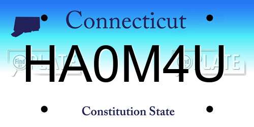HA0M4U Connecticut License Plate
