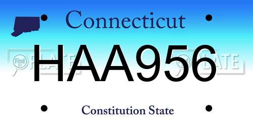 HAA956 Connecticut License Plate