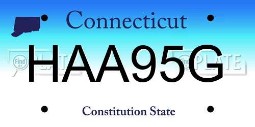 HAA95G Connecticut License Plate