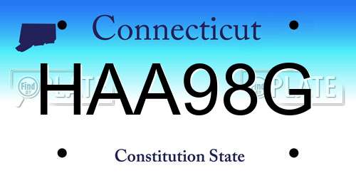 HAA98G Connecticut License Plate