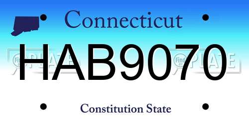 HAB9070 Connecticut License Plate