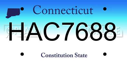 HAC7688 Connecticut License Plate