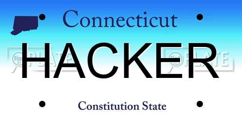 HACKER Connecticut License Plate