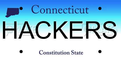 HACKERS Connecticut License Plate