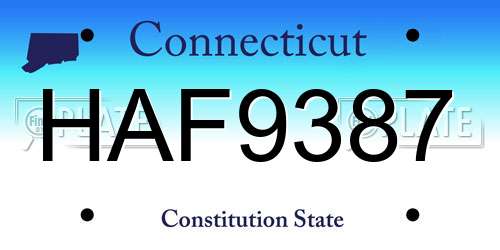HAF9387 Connecticut License Plate