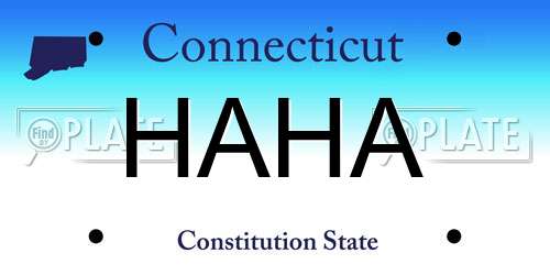 HAHA Connecticut License Plate