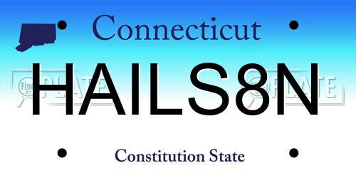 HAILS8N Connecticut License Plate