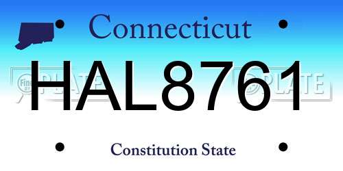 HAL8761 Connecticut License Plate