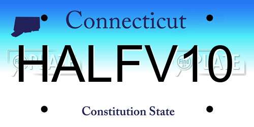 HALFV10 Connecticut License Plate