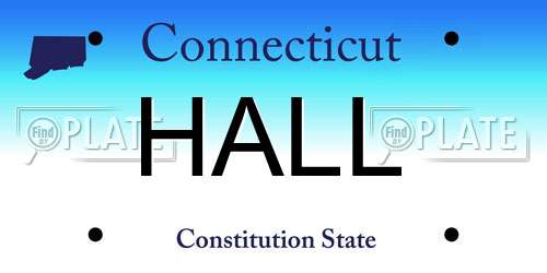 HALL Connecticut License Plate