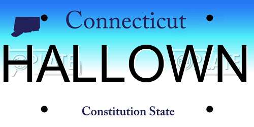 HALLOWN Connecticut License Plate