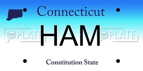 HAM Connecticut License Plate