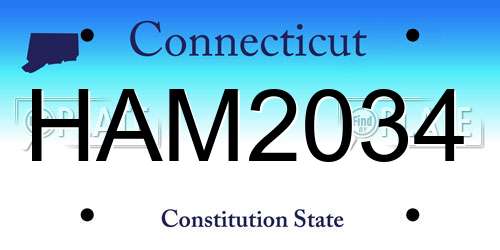 HAM2034 Connecticut License Plate
