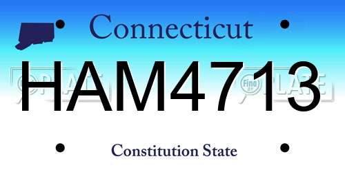 HAM4713 Connecticut License Plate