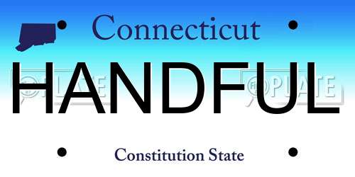 HANDFUL Connecticut License Plate
