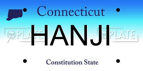 HANJI Connecticut License Plate