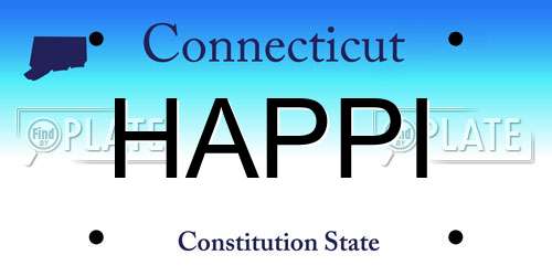 HAPPI Connecticut License Plate