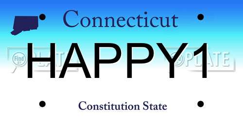 HAPPY1 Connecticut License Plate