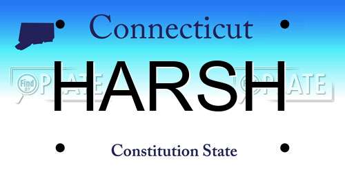 HARSH Connecticut License Plate