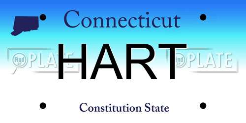 HART Connecticut License Plate