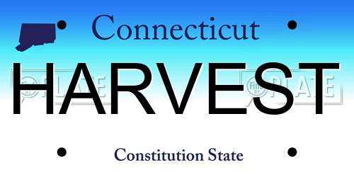 HARVEST Connecticut License Plate