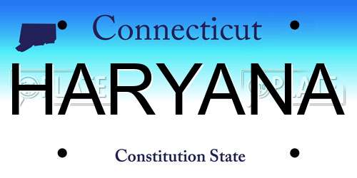 HARYANA Connecticut License Plate