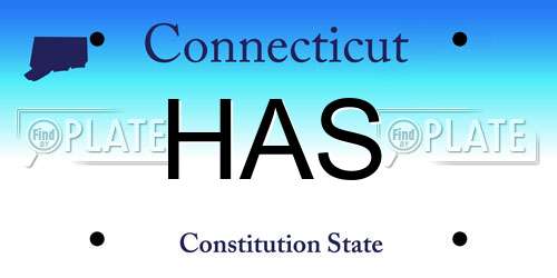 HAS Connecticut License Plate