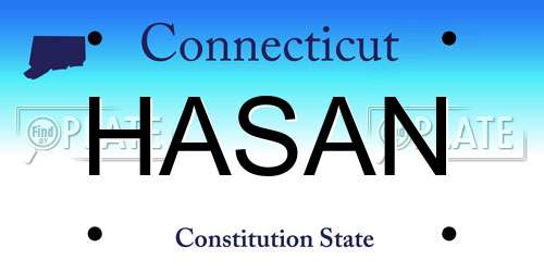 HASAN Connecticut License Plate