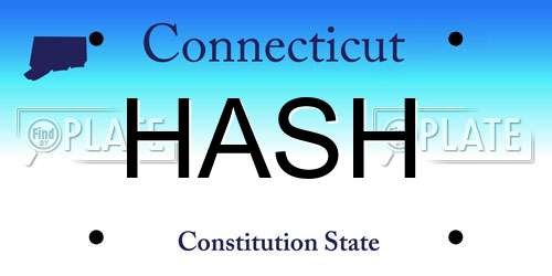 HASH Connecticut License Plate