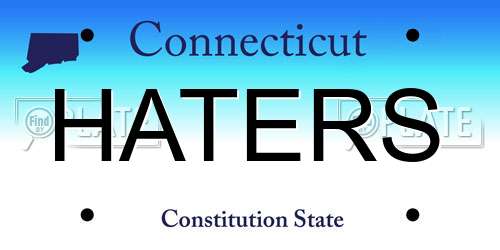 HATERS Connecticut License Plate