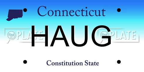 HAUG Connecticut License Plate