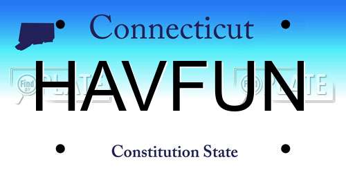 HAVFUN Connecticut License Plate