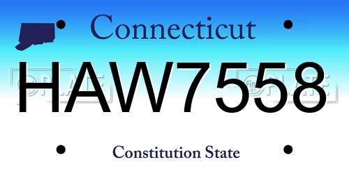 HAW7558 Connecticut License Plate